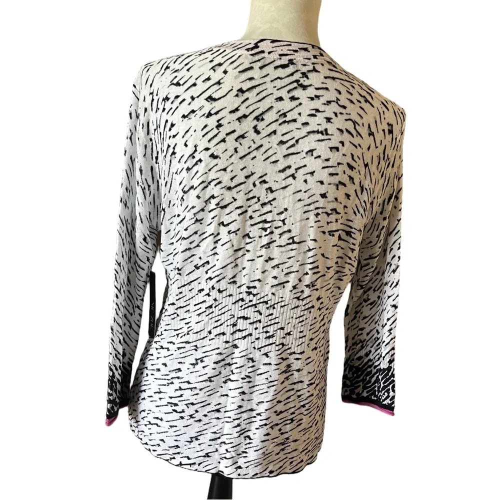 NIC + ZOE Black & White Patterned Pick-Up Cardy PM - Picture 2 of 7